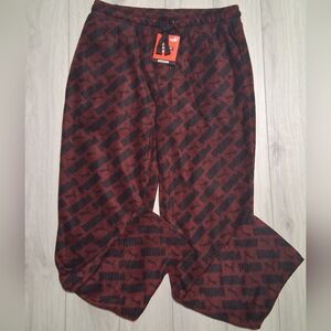 Men's Puma Super Soft Pajama Lounge Pants - New - Size Medium - Maroon/Black